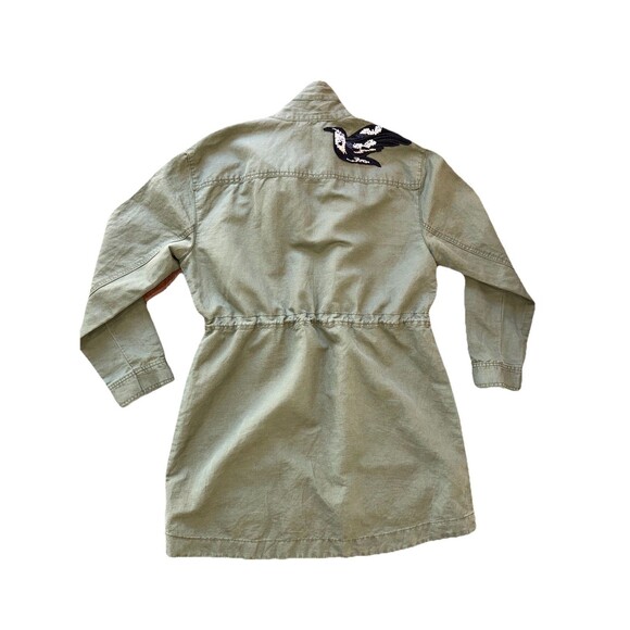 Cabi Utility Military Jacket Sequin Embellished Bird Star Patch Army Green Sz S - Picture 12 of 16